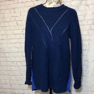 Thakoon Sweater w/Shirt Tail Size Small Crewneck Royal Blue